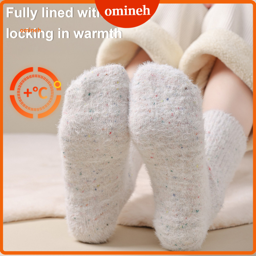 No Constriction Socks Winter 1 Pair Women’s Thickened Double-sided Fleece Ankle Highly Elastic Cozy Warm Slipper for W
