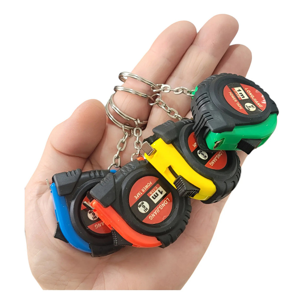 12 Mini Chaveiro Trena Fita Metrica 1m Retratil Brinde Festa