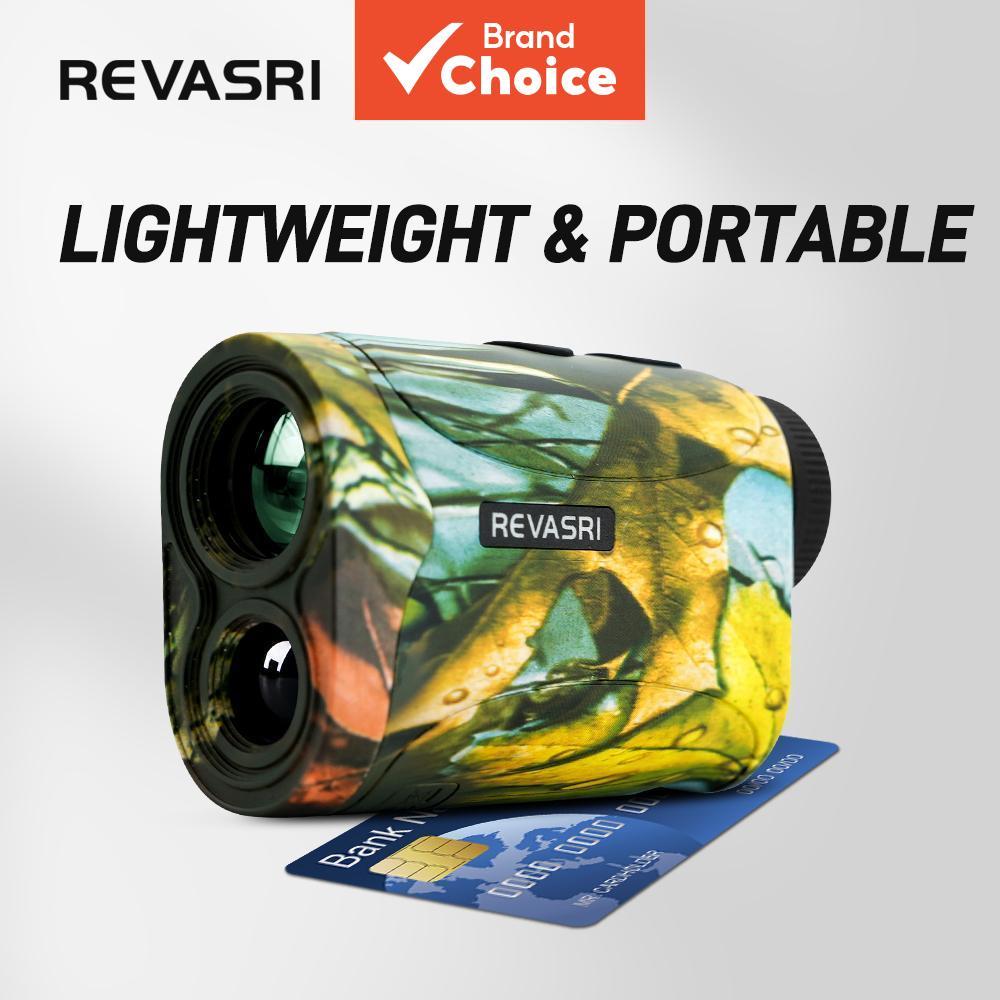 REVASRI 1200M Mini Rangefinder com modos multifuncionais de distância/ângulo/velocidade, com ampliação de 6x e