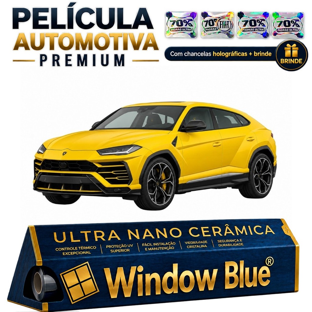 Película Ultra Nano Window Blue LAMBORGHINI URUS 2018 até 2026 - Ultra Nano Cerâmica Térmica