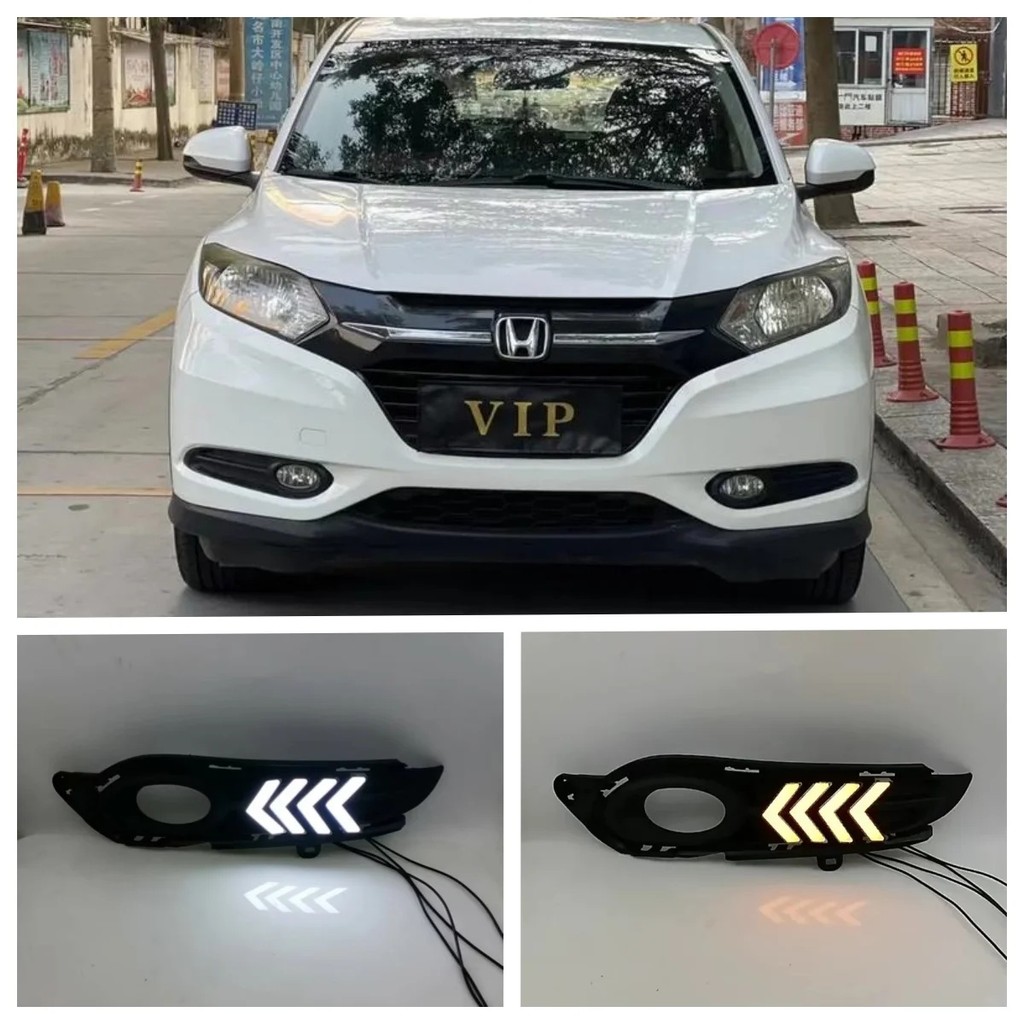 LED DRL Para Honda HRV HR-V Vezel 2015 2016 2017 2018 Luzes Diurnas À Prova Dwaterproof Água Lâmpada Do Dia Com Lâmpadas