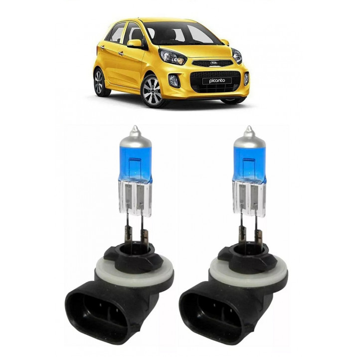 Par Lampada Super Branca Farol de Milha Picanto 2008 a 2016  Original Vosla