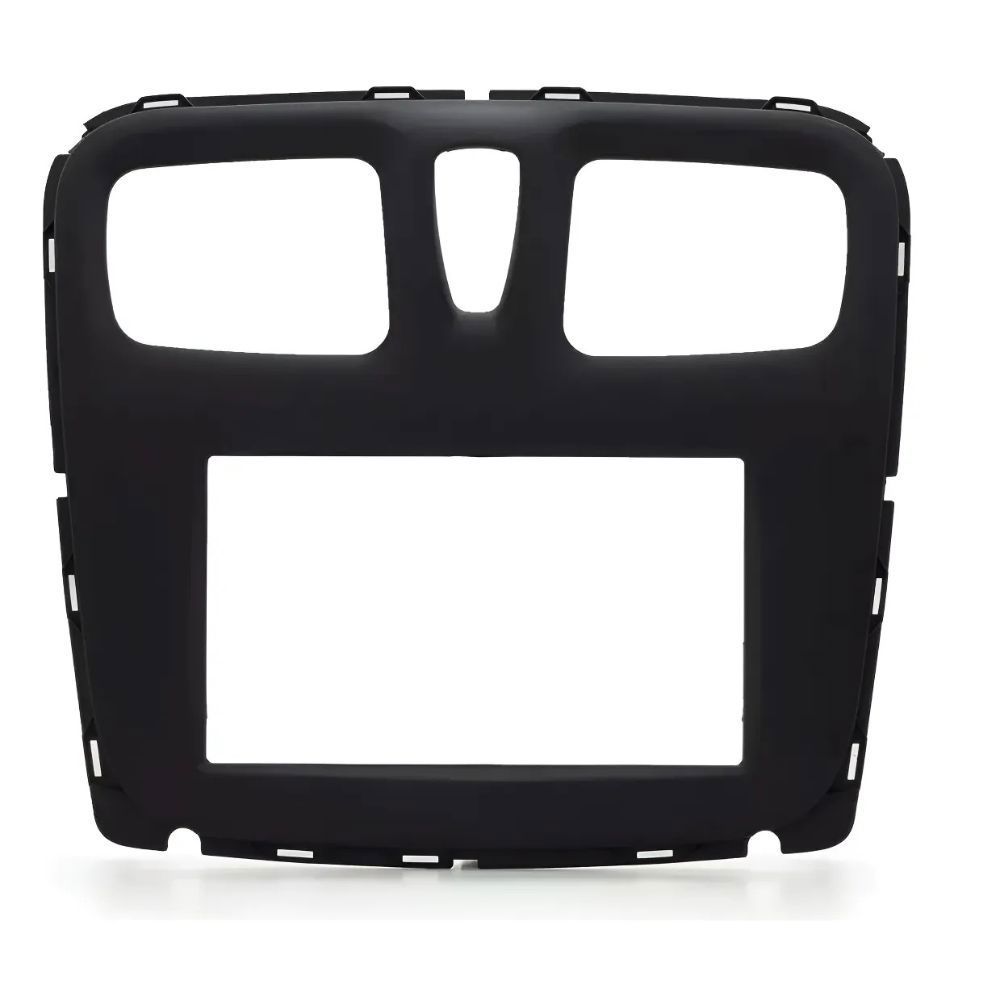 Moldura De Painel 2 Din Multimidia Dvd Mp5 Sandero Logan 2015 2016 2017 2018 2019 Black Piano