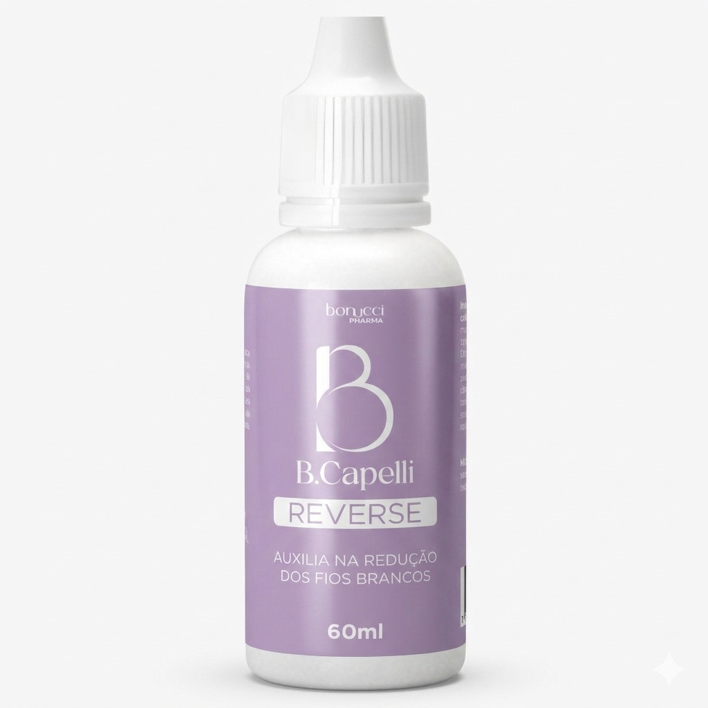 B CAPELLI REVERSE FIOS BRANCOS 60ML REPIGMENTAÇÃO CAPILAR FIOS FORTES