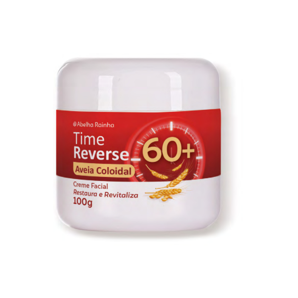 Creme Facial com Aveia Coloidal Restaura e Revitaliza 60+ 100g Abelha Rainha TIME REVERSE