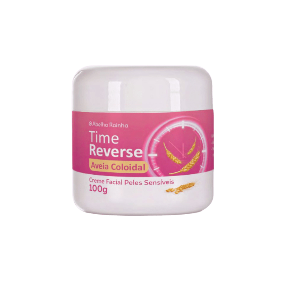 Creme Facial Pra Rosáceas e Peles Sensíveis com Aveia Coloidal 100g Abelha Rainha TIME REVERSE