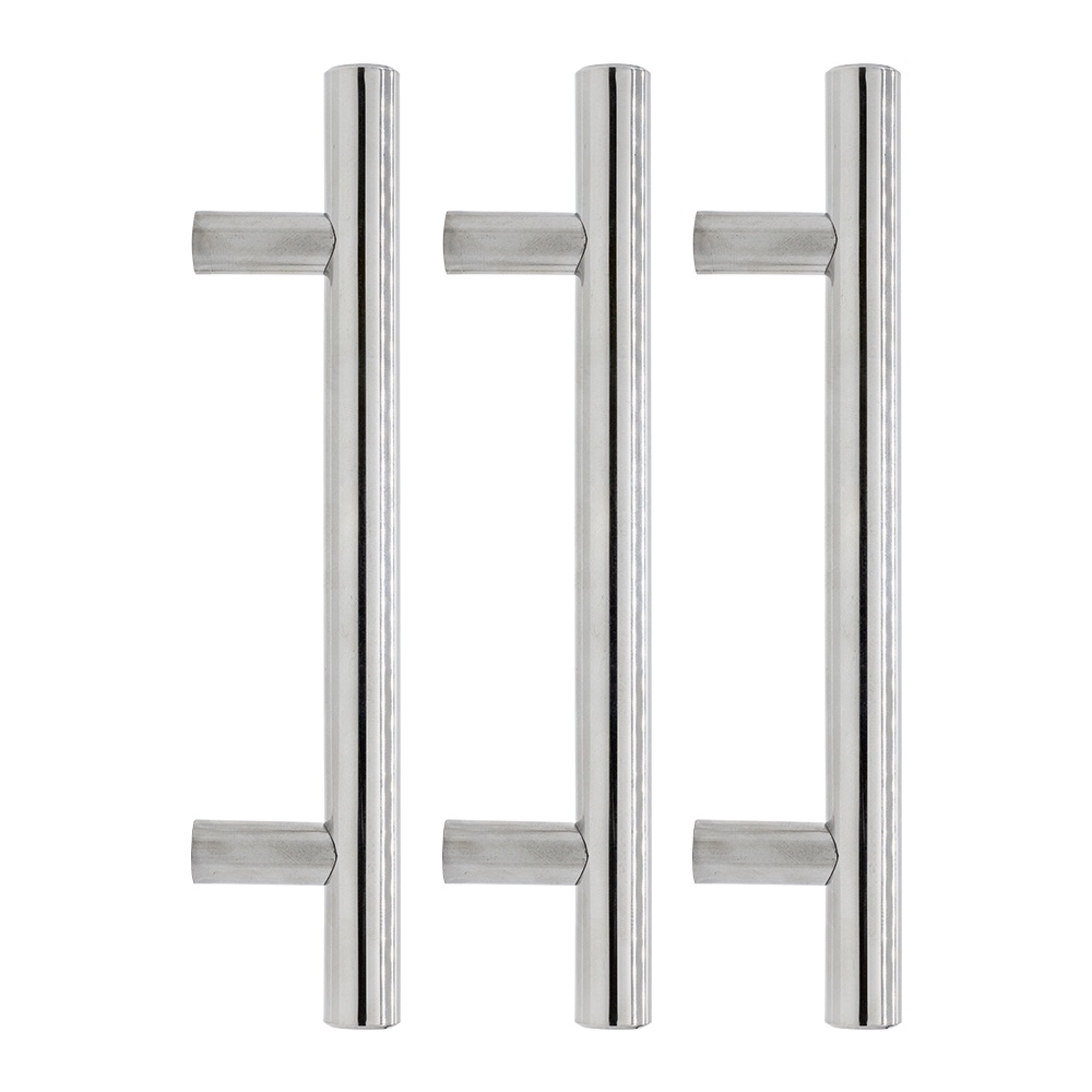 3 Puxador Haste Redonda Armario Movel 32cm 16cm 256 96 128mm
