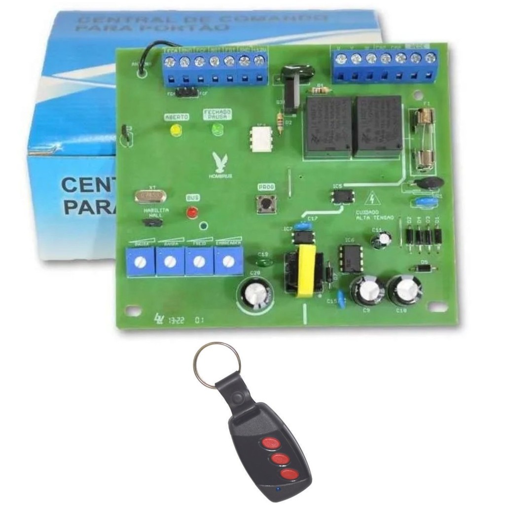 Placa portão central Pcx-30 hombrus +1 controle  Sensor Hall