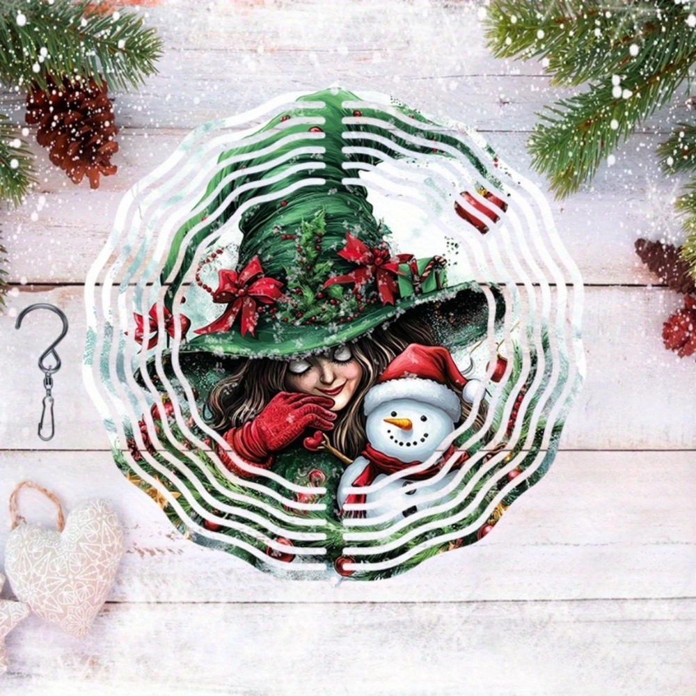 2DLarge Kinetic Wind Spinner 3D Metal Santa Boneco De Neve Decoração De Jardim De Natal Rotatin Ao Ar Livre