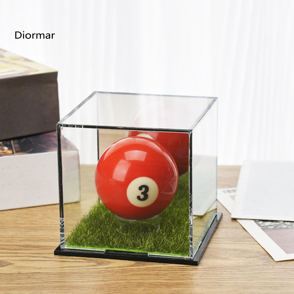 Compact Baseball Holder Display Case Uv Protection Clear Acrylic Square Ball Stand Storage Cube Box for Memorabilia Coll