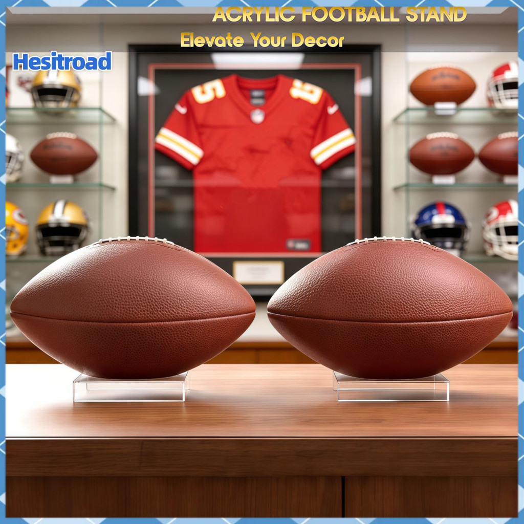 2/4pcs Acrylic Football Display Stand – Durable Rugby Ball Holder Sports Memorabilia Showcase Rack for Home Office Fan