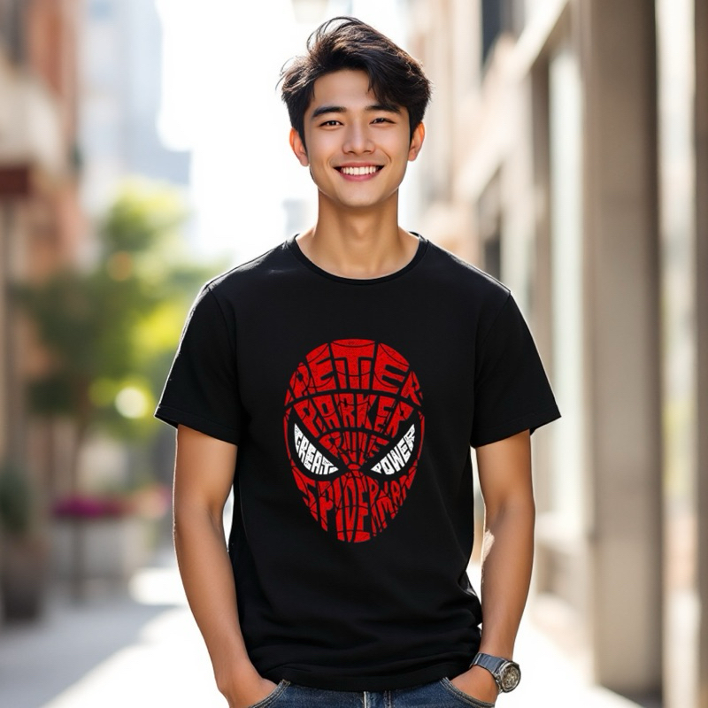 Camiseta Herói Algodão Homem Aranha Vingadores Blusa Masculina Filme Famoso Moda Verão Unissex Slim Feminino