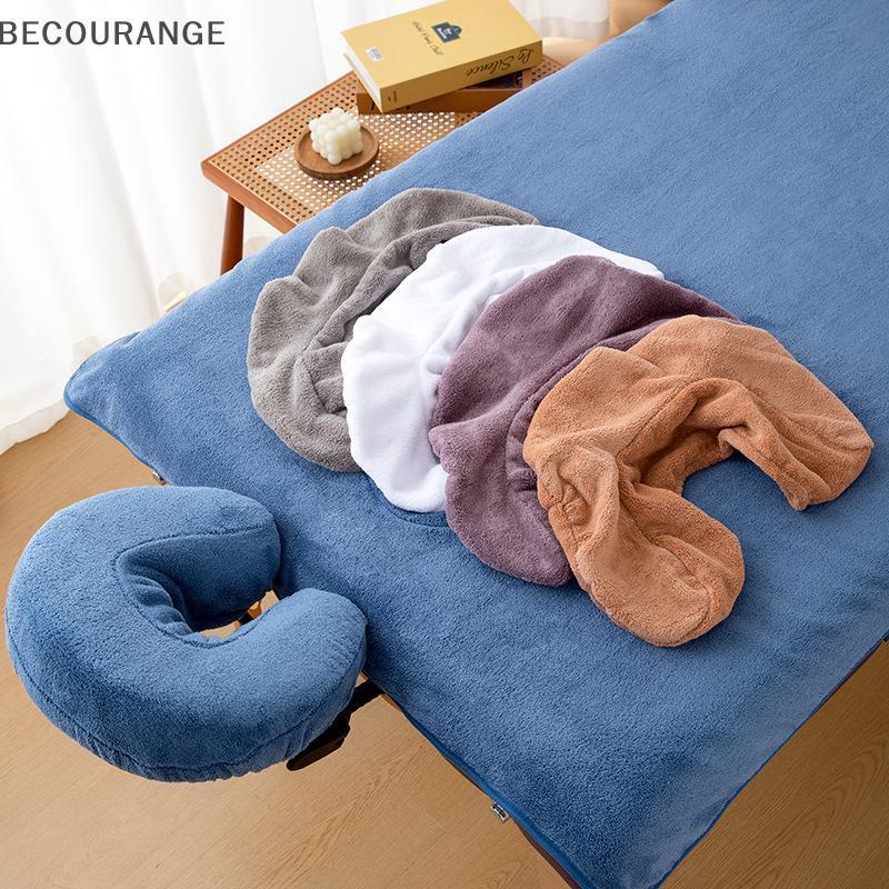 BEC Reutilizável Spa Salon Bed Encosto De Cabeça Fronha Em Forma De U Microfibra Soft Descanso Facial Para Mesa De Massa