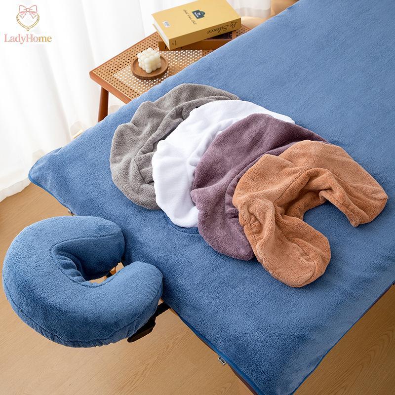 LADYH Reutilizável Spa Salon Bed Encosto De Cabeça Fronha Em Forma De U Microfibra Soft Descanso Facial Para Mesa De Mas