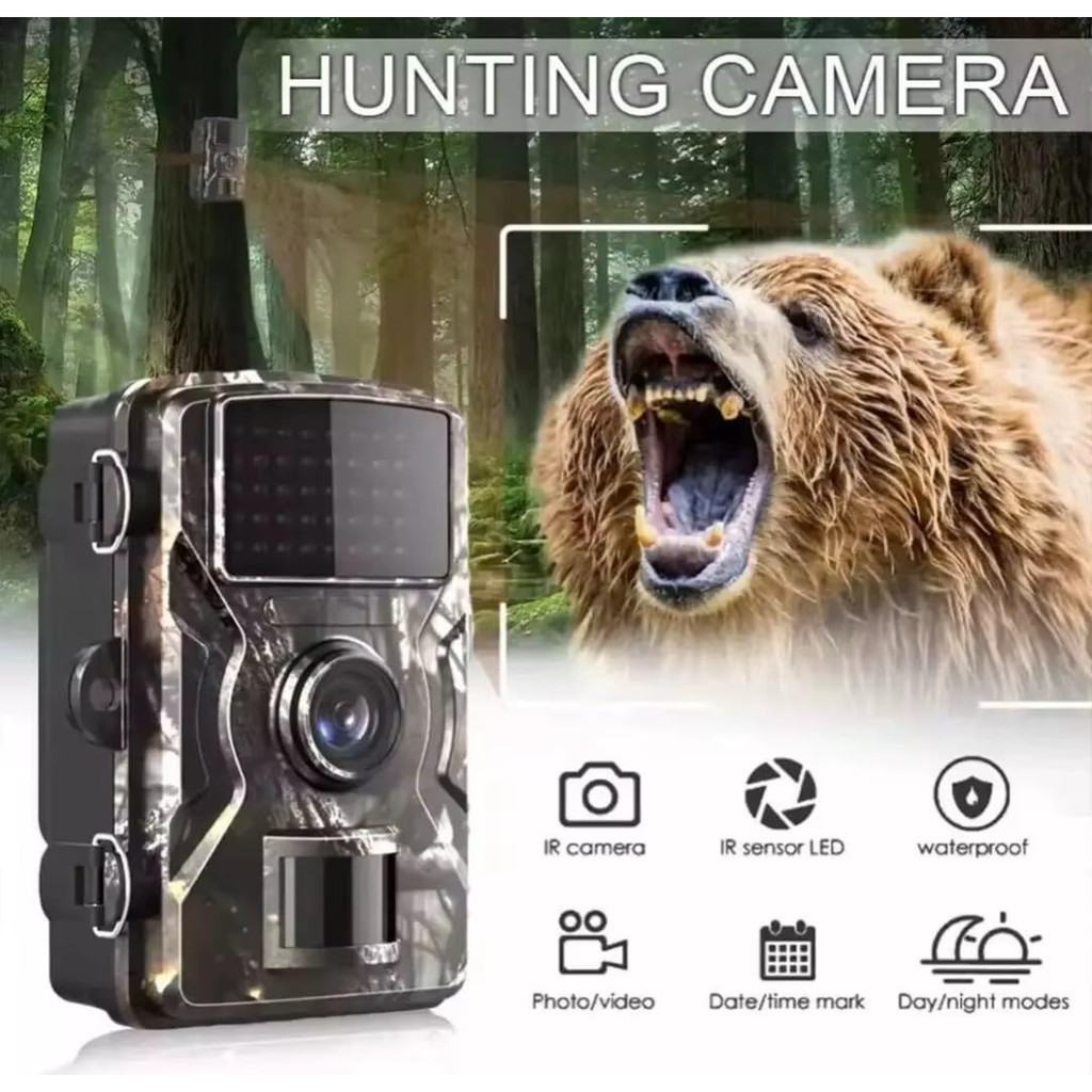 Câmera de Caça 16MP 1080P, Visão Noturna 940nm, Sensor PIR 15m, para Monitoramento de Vida Selvagem