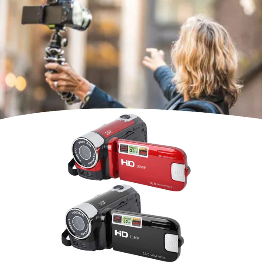 Câmera De Vídeo Digital De 16MP HD 1080P Zoom 16X TFT Gravador DVR Com Tela LCD