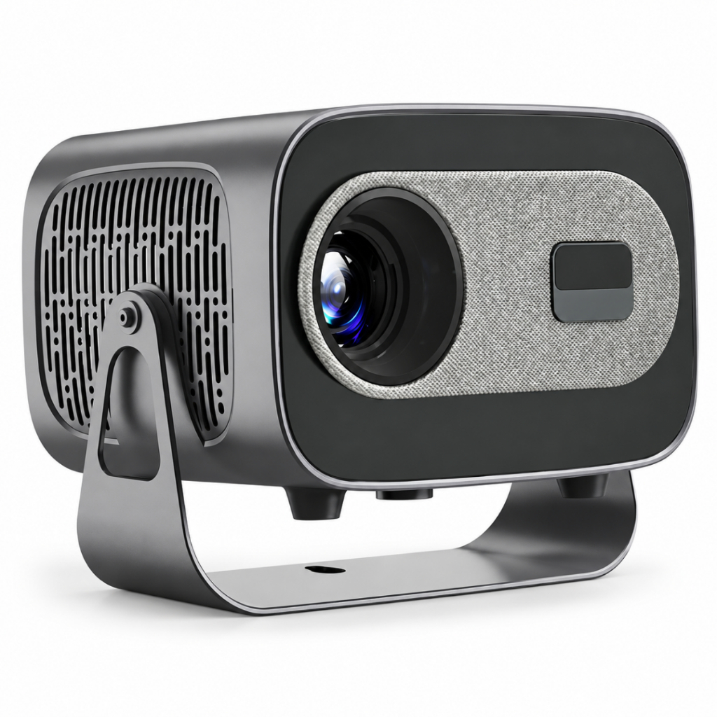 Projetor Portátil Smart Android Wi-Fi Bluetooth HD 720p com Suporte Ajustável