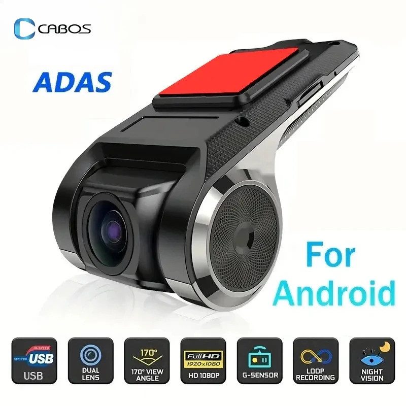 Navegador Automotivo USB HD 1080P com Gravador de Vídeo e Função de Assistência ao Motorista ADAS para Player Multimídia