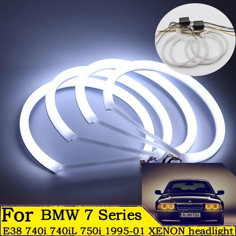 Luz De Algodão SMD Switchback LED Anjo Olho Para BMW Série 7 E38 740i 740iL 750i 750iL 730d 740d 728i 1995-2001 Farol XE