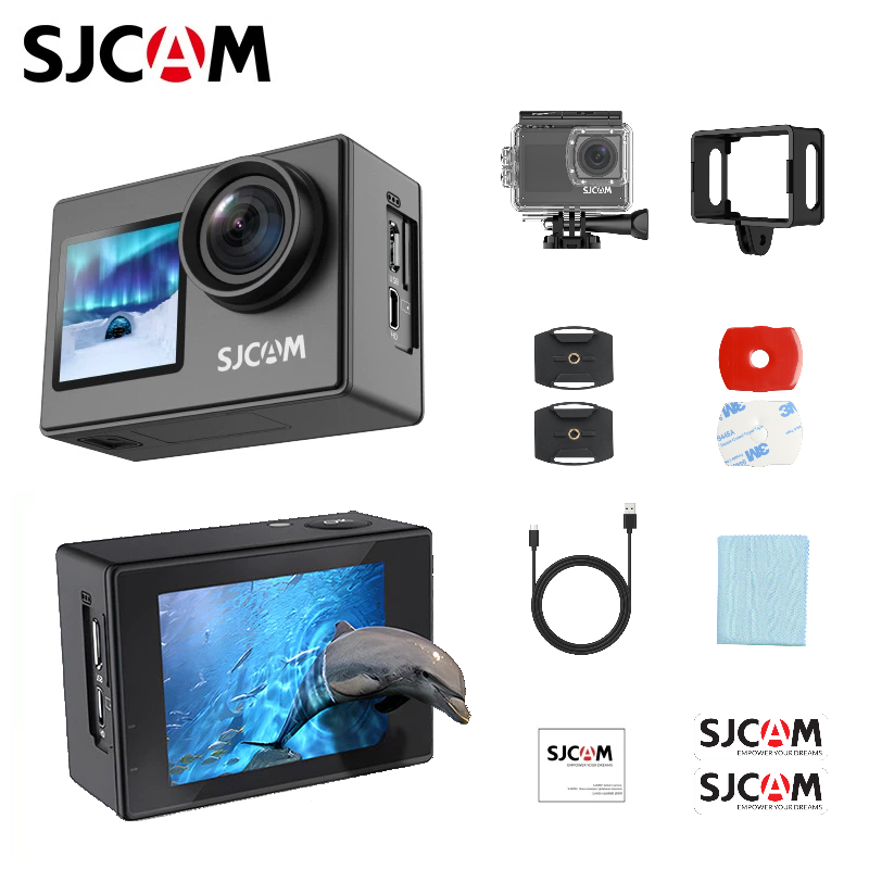 SJCAM SJ4000 Câmera de Ação Dual Screen 4K/30fps Ultra HD 170° Grande Angular 16MP para Ciclismo Mergulho e Vlogs