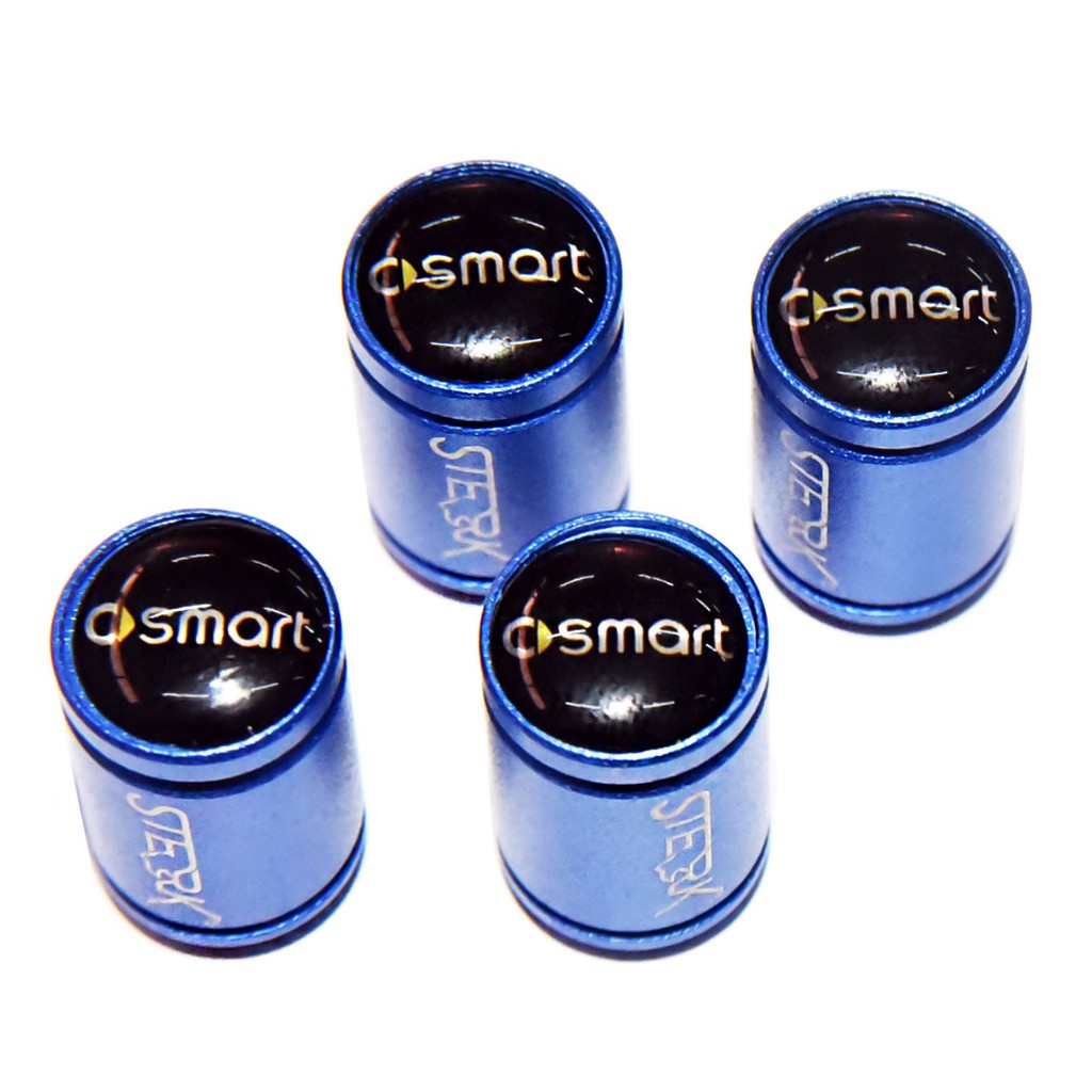 Acessório Kit 4 Bicos De Válvula Pneu Smart Roadster Fortwo Forfour Azul