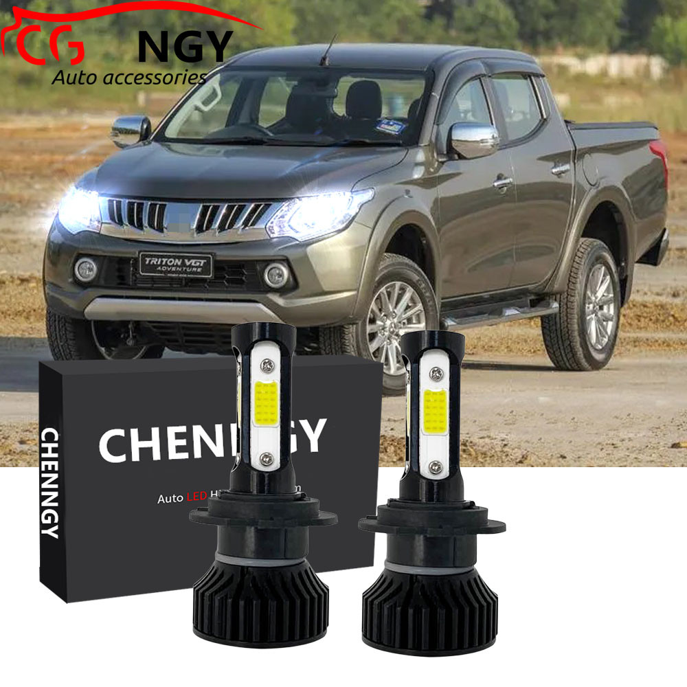 Para Mitsubishi Triton Mk2 2015 2016 2017 2018 (Lâmpadas De Farol BHLamp)-Kit De LED V4 6000K Substituir Halogênio Branc
