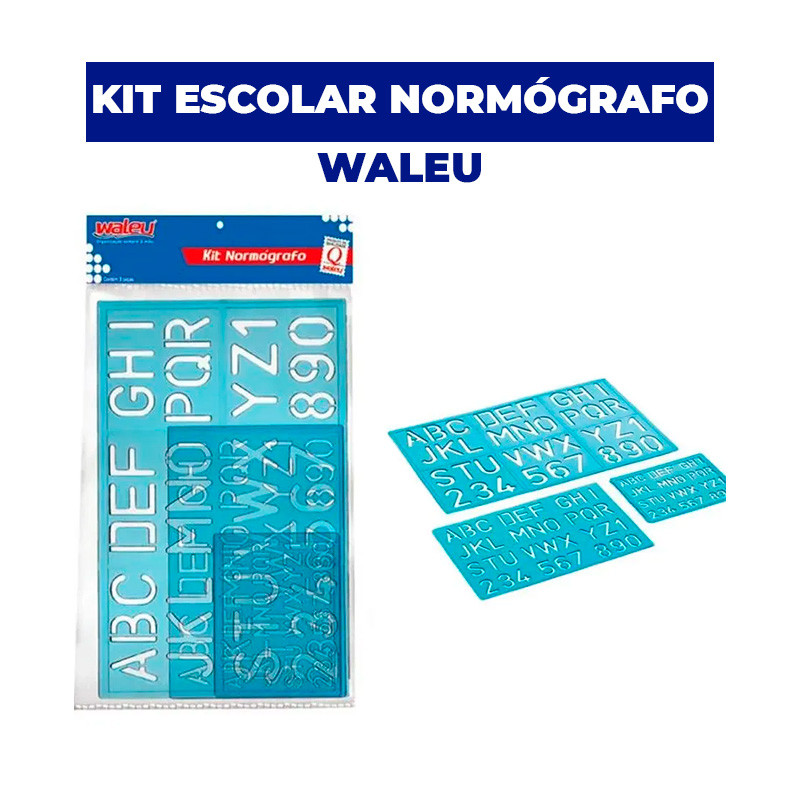 Kit Escolar Normógrafo - Waleu