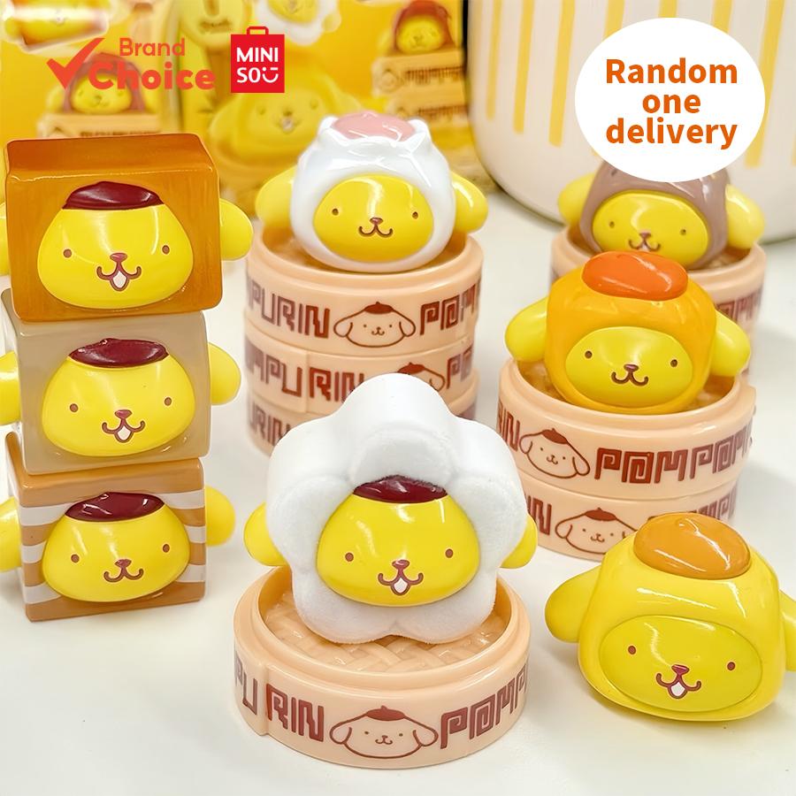 MINISO Série de Figura Mini Bean Pompompurin – Série Steaming Up – Ultra-Mini, Fofa e Colecionável – Ornamento de Mesa