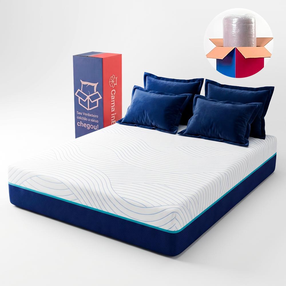 Colchão Queen Molas Ensacadas a Vácuo 158x198cm Waterfall Cama inBox