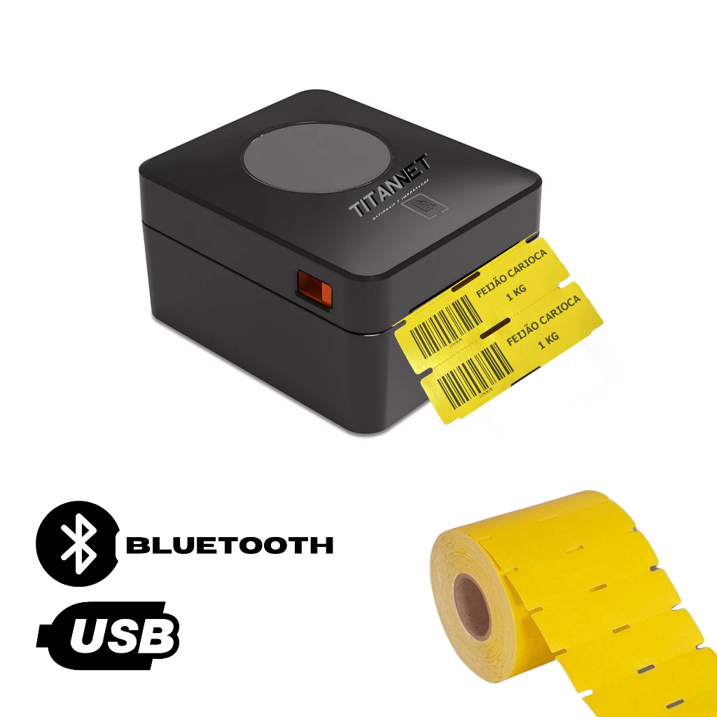 Impressora De Gondola Etiqueta Usb Bluetooth + 1 Rolo de Gôndola