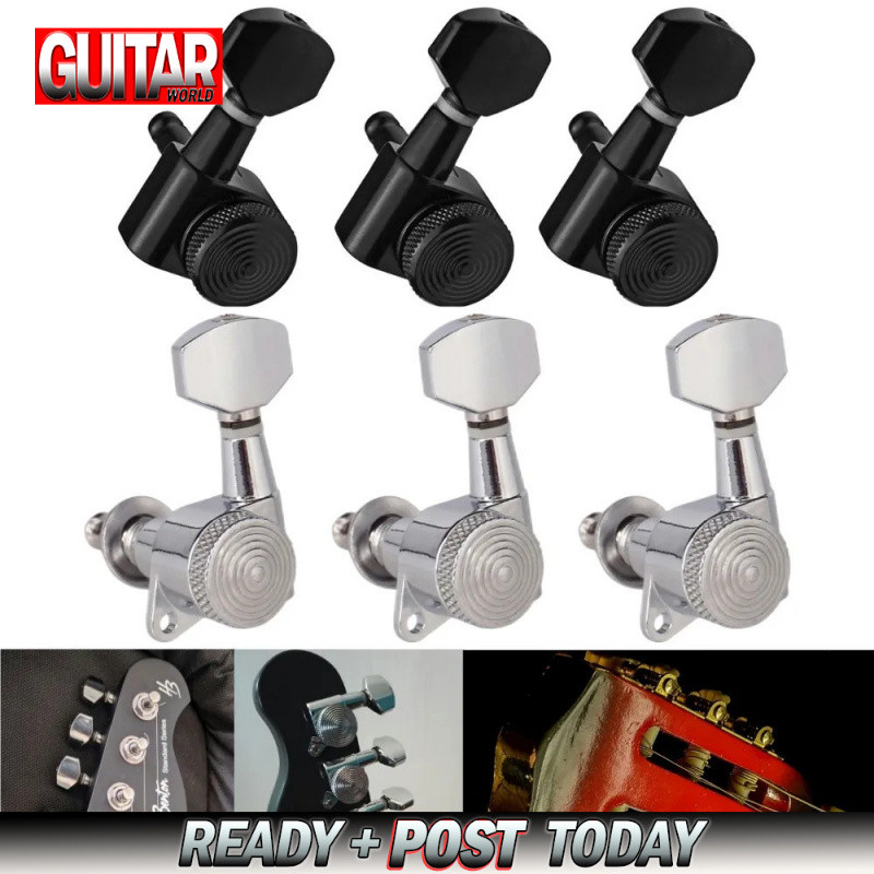 6 Pçs Bloqueio Automático Guitarra Tuning Pegs Tuners Cabeças De Máquina Para ST TL Acústica Elétrica