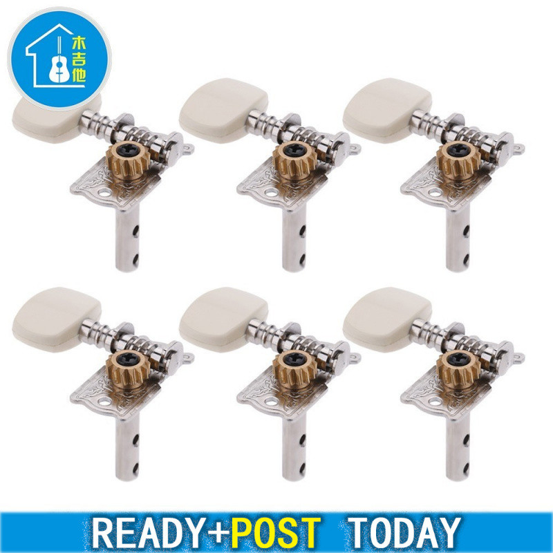 6 Pçs Guitarra String Tuning Peg Tuner Máquina Cabeça Pegs Botão De Afinação Aberto