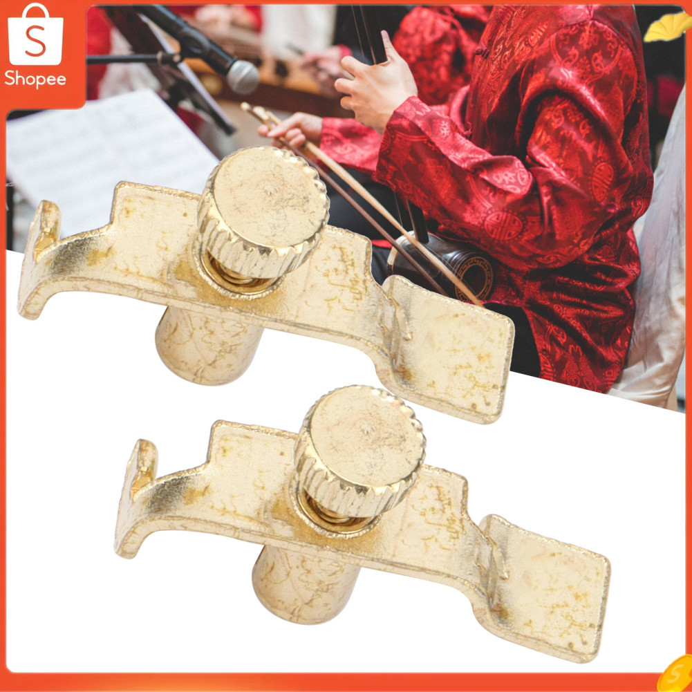 2 unidades Erhu Fine Tuner Clipe de metal profissional Ajustador de cordas Peças douradas Acessórios de instrumento com