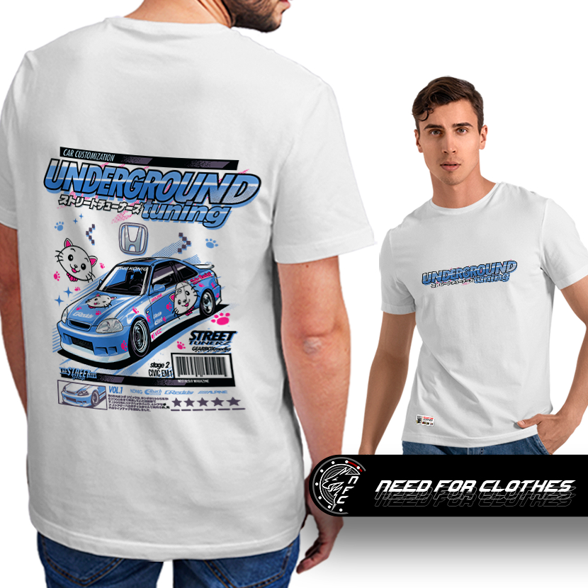 Camiseta Honda Civic EK9 JDM Street Tuner Underground Racing VTEC Drift Need for Speed