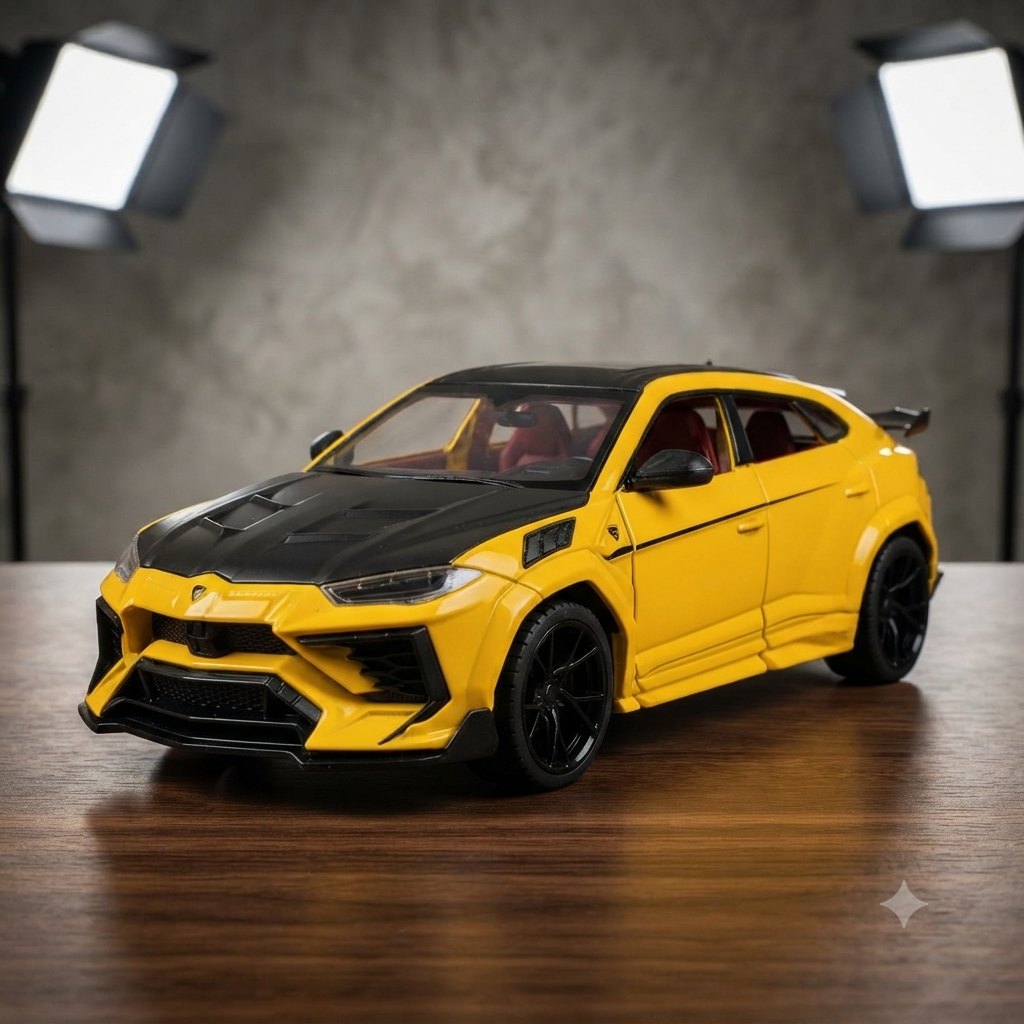 Lamborghini Urus Mansory Venatus amarelo 1:24 som e luz