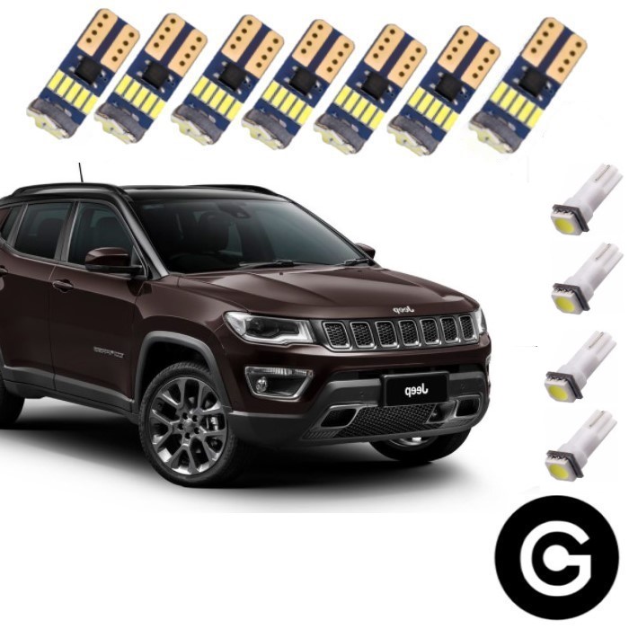 Kit Premium Lâmpada Led Jeep Compass Canbus Branco