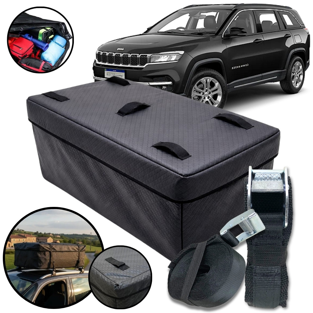 Bolsa Teto Mala Impermeável 180L + Cinta Premium Compass