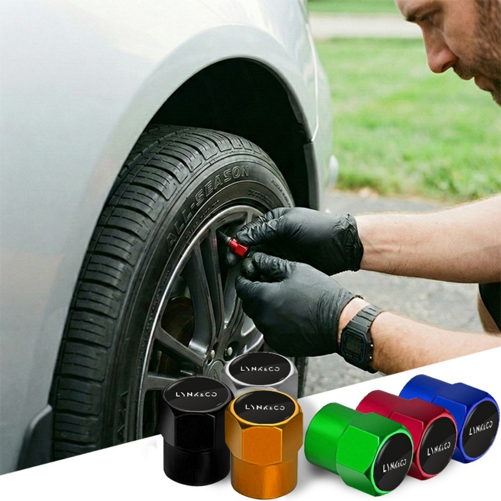 Kit com 4 Hexagonal Bico de Válvula Universal Tampa de Válvula Acessórios para Rodas For Lynk Co 01 02 03 05 09
