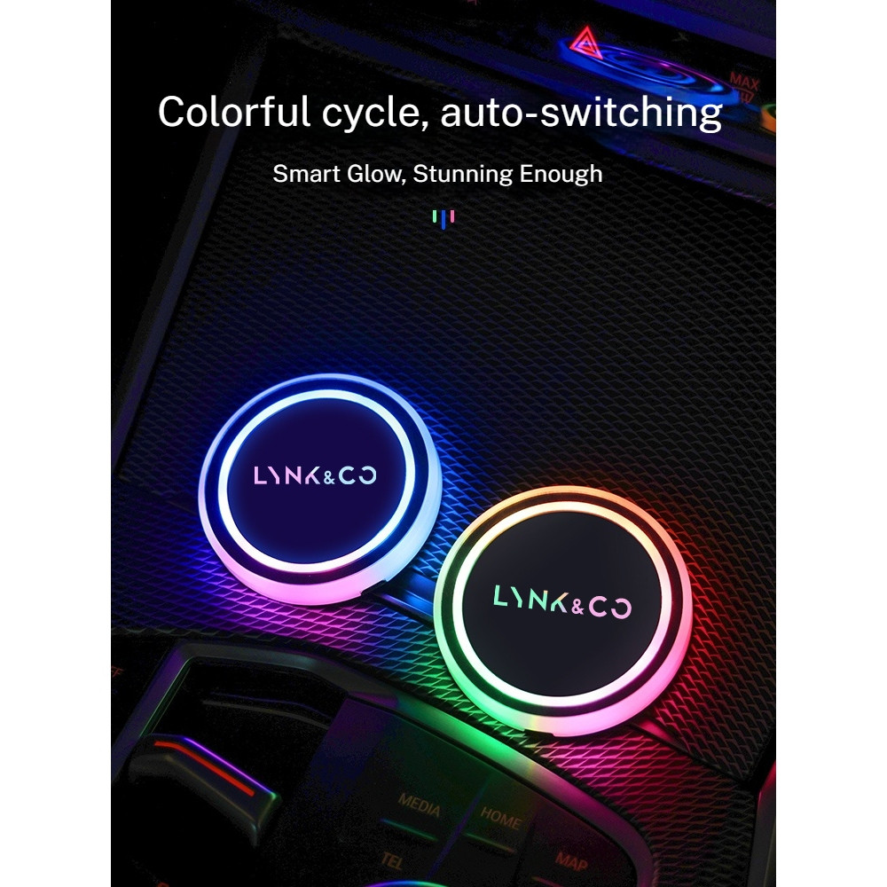 Para LYNK & CO 03 05 06 900 09 08EM-P 01 06EM Z20 Z10 7 Cores Carro LED Suporte De Copo Luzes