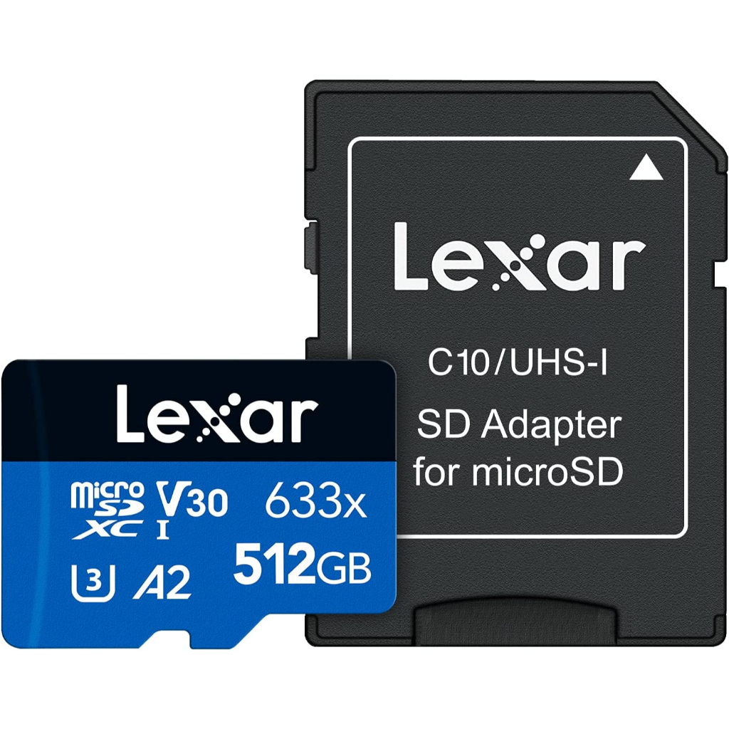 Cartão de Memória Lexar microSDXC High Performance 633x 512GB 256GB 128GB