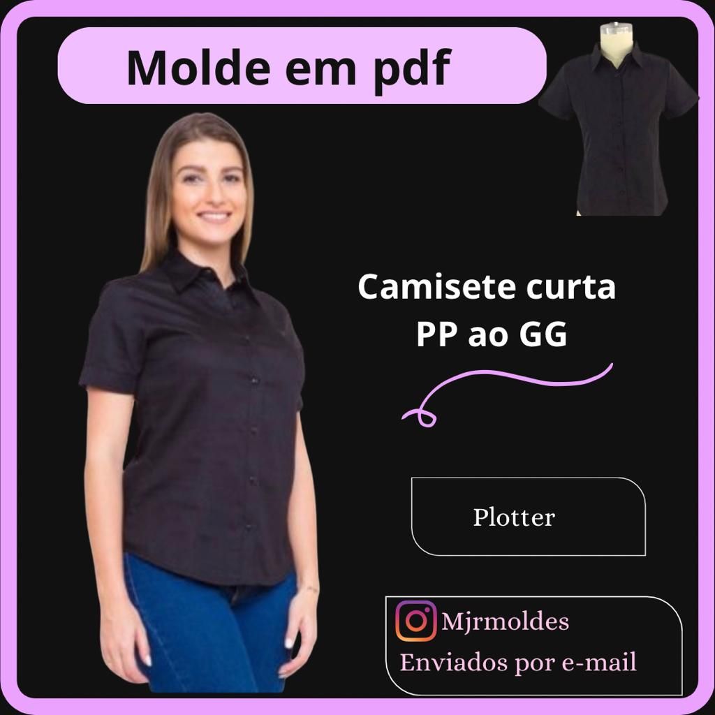Molde Camisete curta feminina
