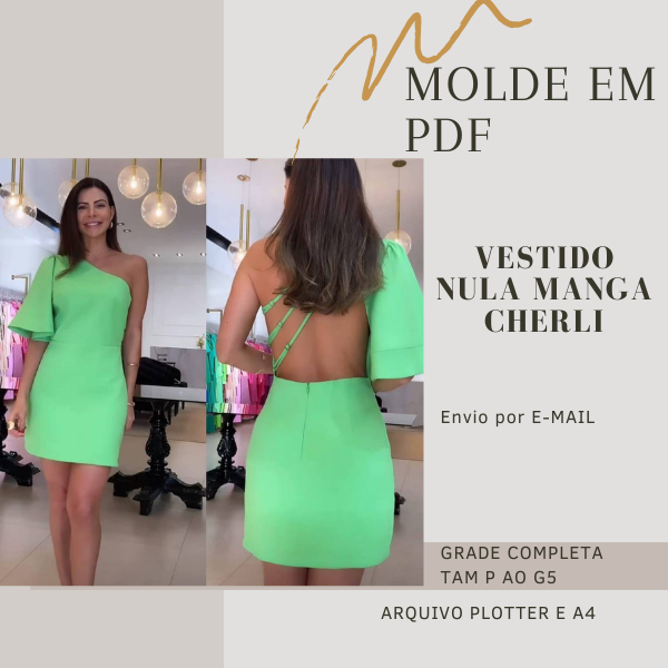 MOLDE EM PDF VESTIDO NULA MANGA CHERLI