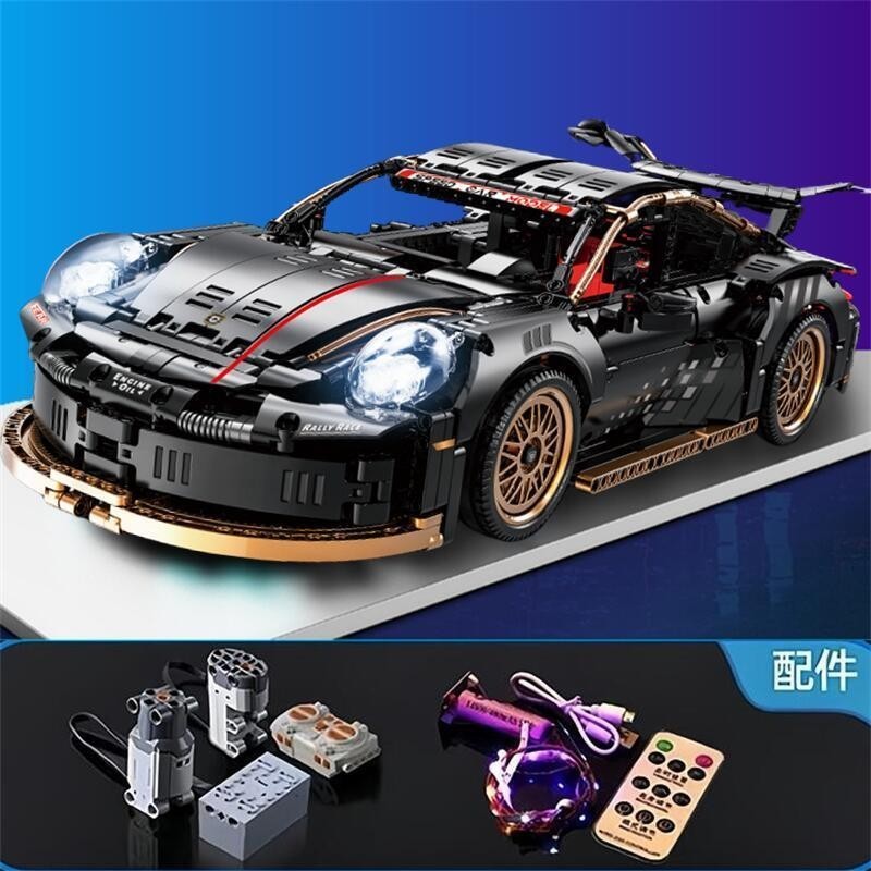 Compatível com Lego Sports Car Technology Machinery Set Modelo de carro de corrida Montagem de bloco de construção Brinq