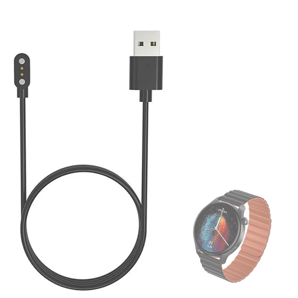 Carregador Usb Compatível Com Smartwatch Imilab W13 Redondo magnetico Magnético