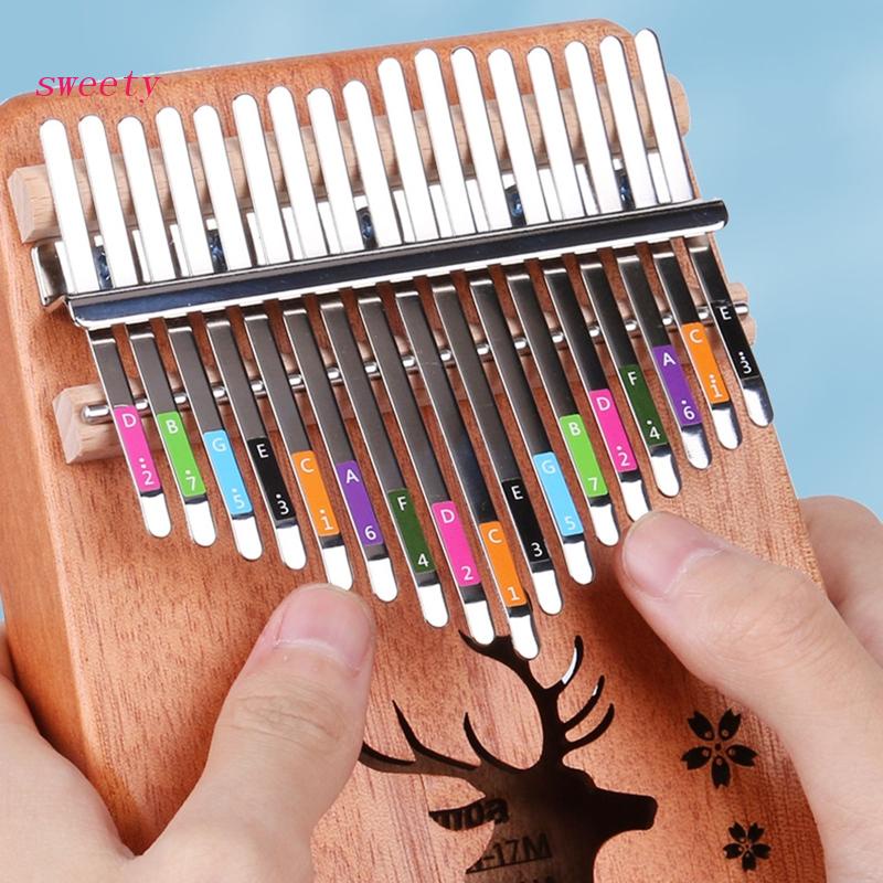 17 Chaves 21 Instrumento Dedo Treinamento Sinal Kalimba Adesivo Polegar Piano Para