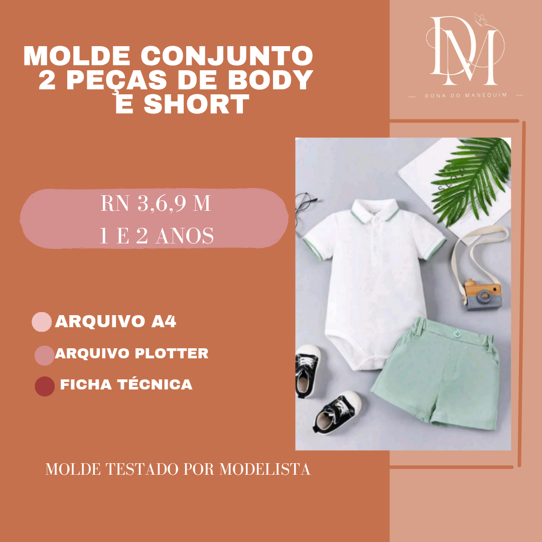 MOLDE CONJUNTO 2 PEÇAS DE BODY E SHORT
