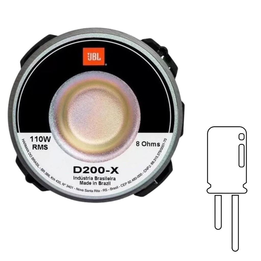 DRIVER FENÓLICO JBL HARMAN D200X 8 OHMS 110W RMS SOM PROFISSIONAL  + CAPACITOR