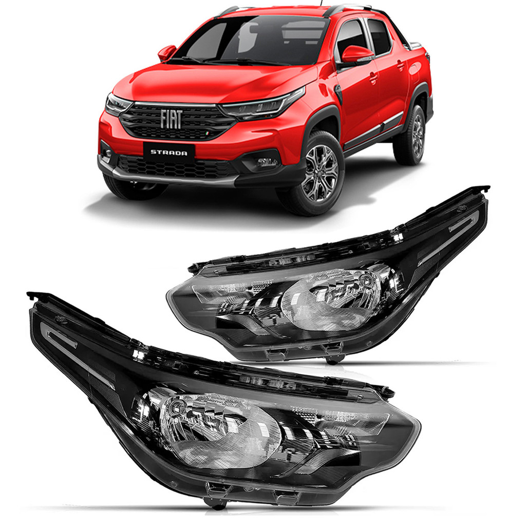Par Farol dianteiro Fiat Strada 2020 2021 2022 2023