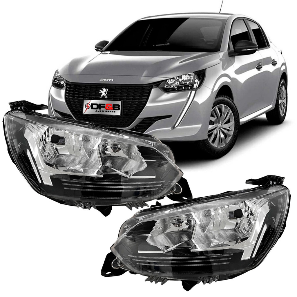 Farol Peugeot 208 2020 2021 2022 2023 2024 Sem Led 3 Furos