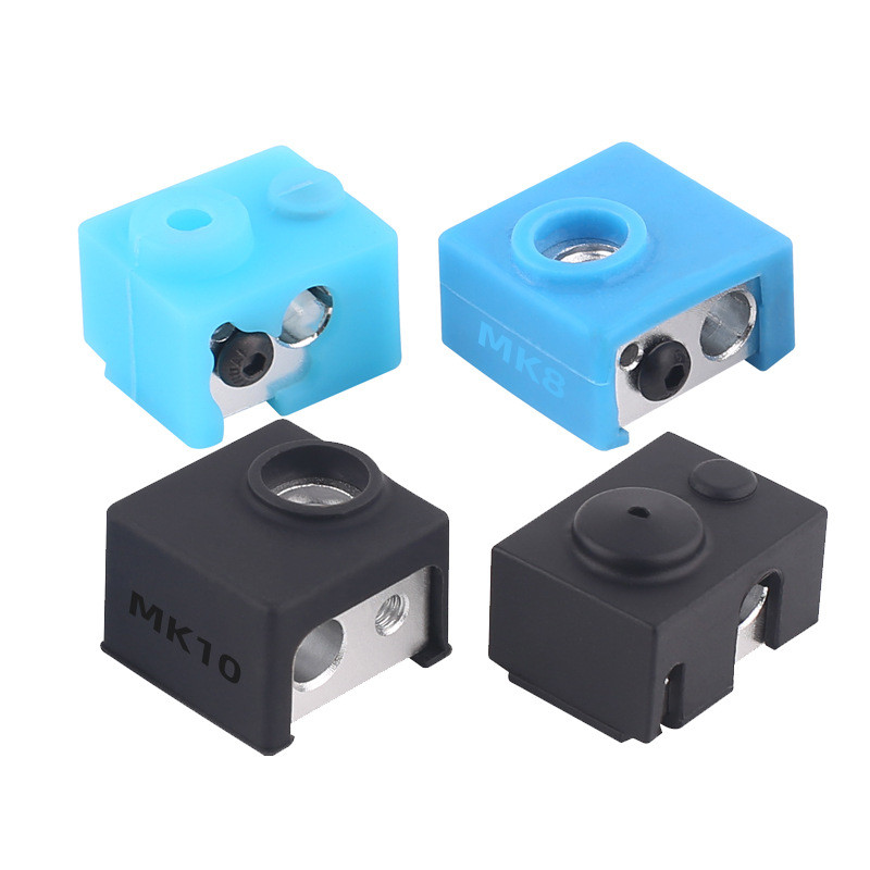 Acessórios para Impressora 3D, Capa de Silicone MK8 V6 MK10, Nova Capa Protetora de Bloco Aquecido de Alumínio Azul e Pr
